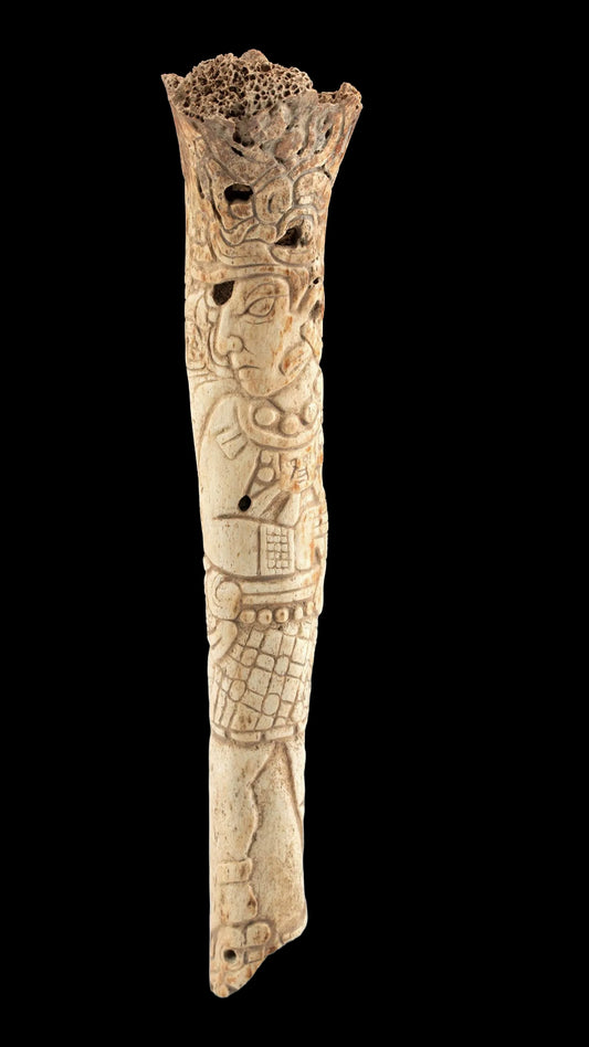 Pre Columian Carved Classic Mayan Bone