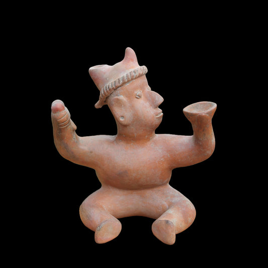 Colima Pre Columbian Dwarf Vessel in Redware Pottery