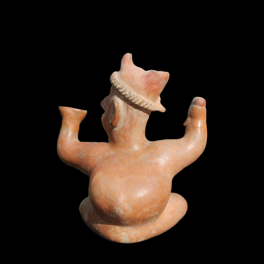 Colima Pre Columbian Dwarf Vessel in Redware Pottery