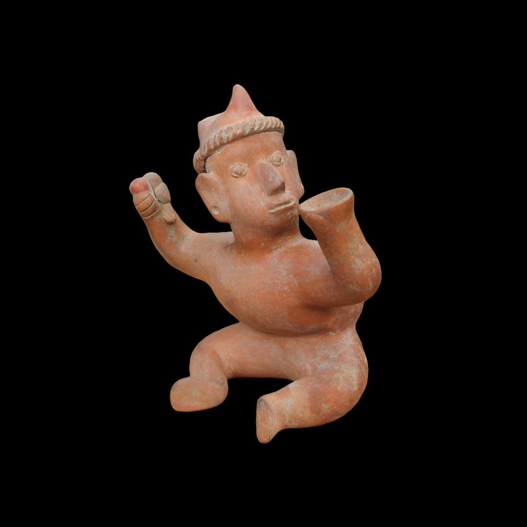 Colima Pre Columbian Dwarf Vessel in Redware Pottery