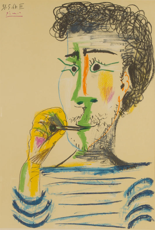 Pablo Picasso (Spanish, 1881-1973) 'Le Fumeur' Color Lithograph